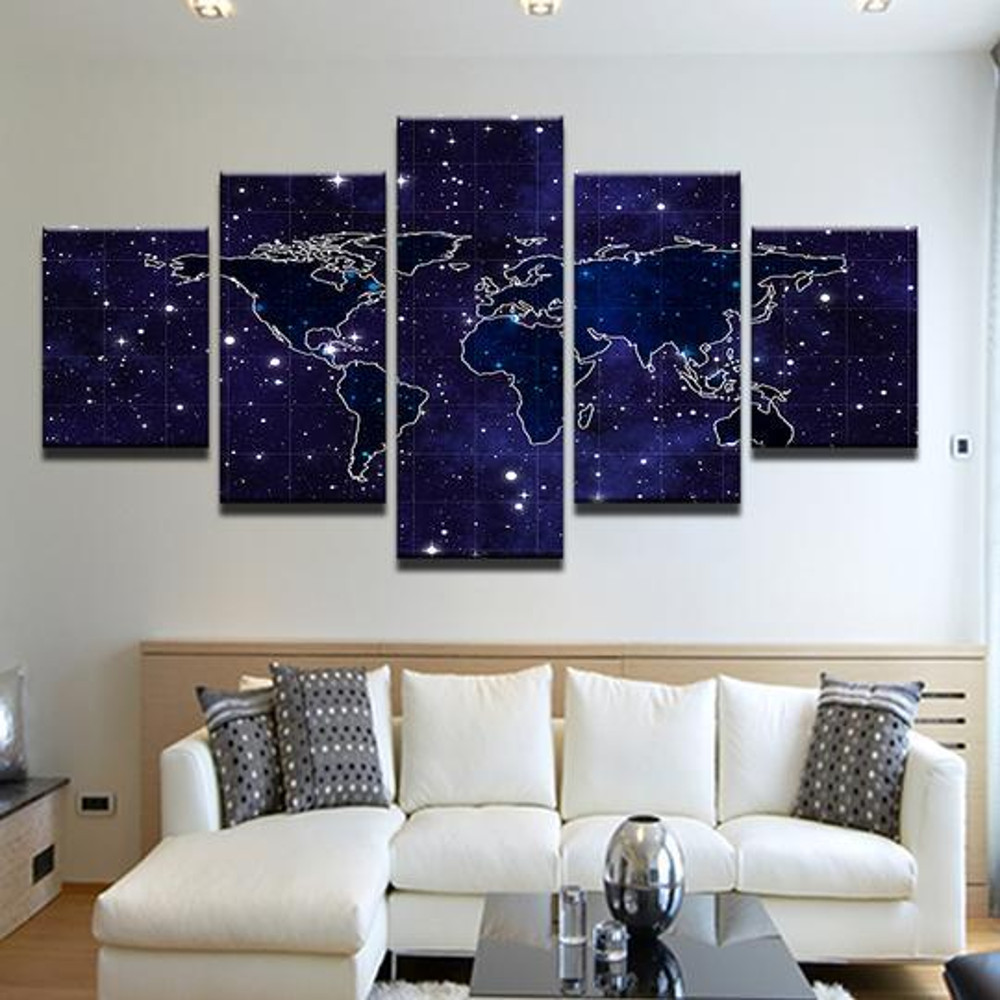 World Map Over Stars Asbtract Art.jpg