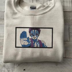 akaza embroidered crewneck, demon slayer embroidered sweatshirt, inspired embroidered manga anime hoodie 1