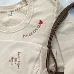 custom mama embroidered sweatshirt,custom mama crewneck with kids names,personalized  mom sweatshirt,gift for mom