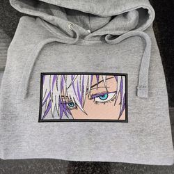 gojo embroidered crewneck, jujutsu kaisen embroidered sweatshirt, inspired embroidered manga anime hoodie 1