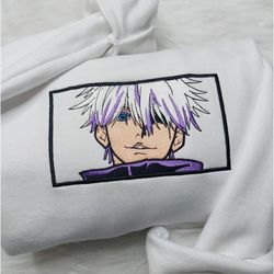 gojo embroidered crewneck, jujutsu kaisen embroidered sweatshirt, inspired embroidered manga anime hoodie 3
