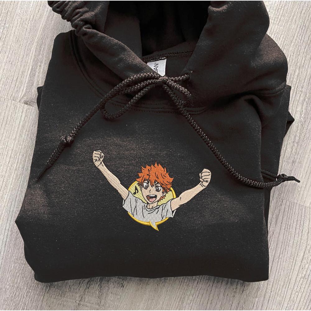 Hinata Embroidered Crewneck, Haikyuu Embroidered Sweatshirt, Inspired Embroidered Manga Anime Hoodie, Unisex Tshirt 1.jpg