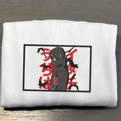 itachi embroidered crewneck, naruto embroidered sweatshirt, inspired embroidered manga anime hoodie 4