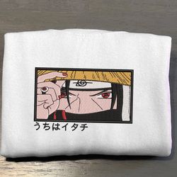 itachi embroidered crewneck, naruto embroidered sweatshirt, inspired embroidered manga anime hoodie 5