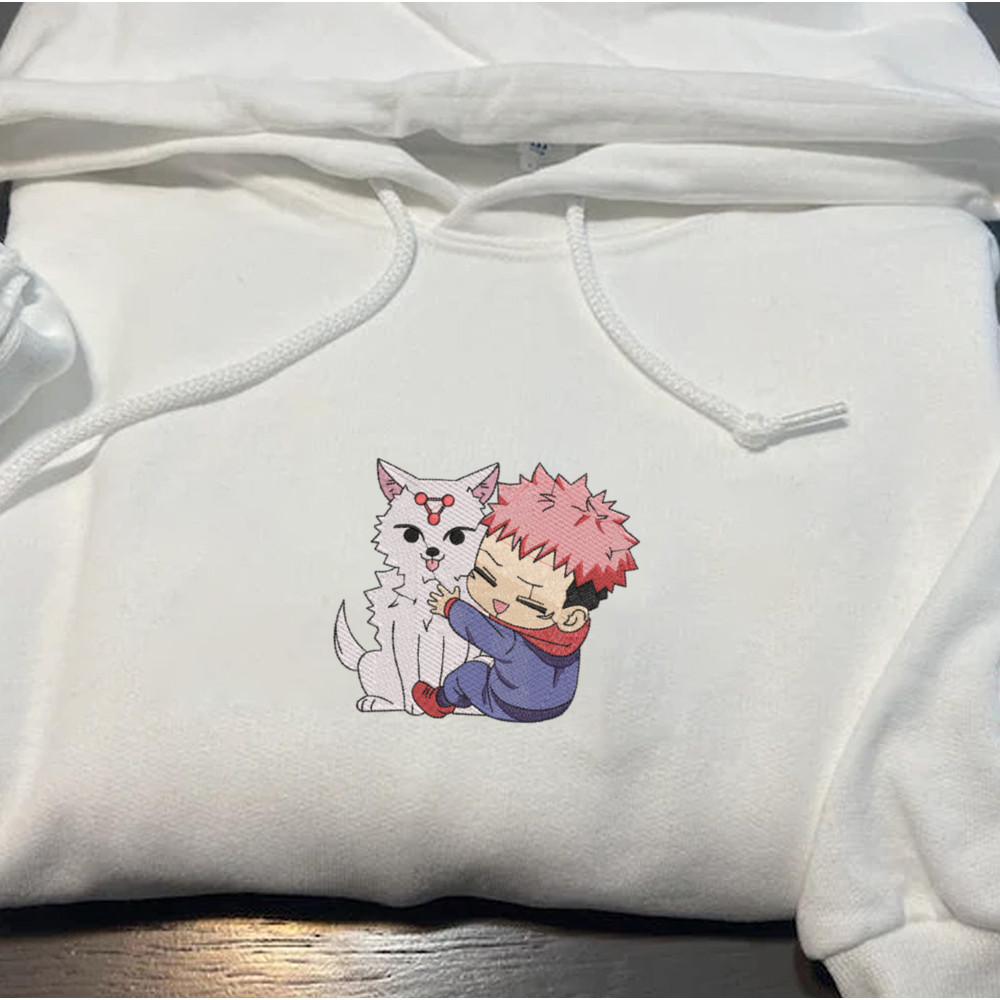 Itadori Embroidered Crewneck, Jujutsu Kaisen Embroidered Sweatshirt, Inspired Embroidered Manga Anime Hoodie.jpg