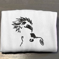 kakashi embroidered crewneck, naruto embroidered sweatshirt, inspired embroidered manga anime hoodie 1