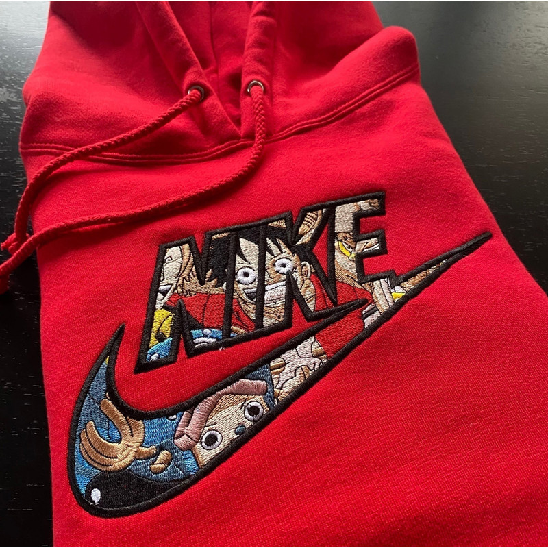 Luffy And Chopper Nike Embroidered Crewneck, One Piece Embroidered Sweatshirt, Inspired Embroidered Manga Anime Hoodie.jpg