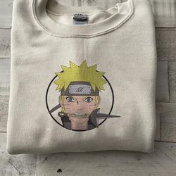 naruto embroidered crewneck, naruto shippuden embroidered sweatshirt, inspired embroidered manga anime hood 2