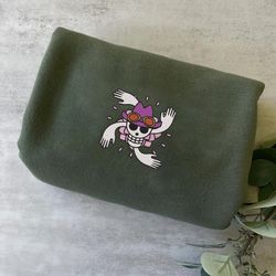 robin embroidered crewneck, one piece embroidered sweatshirt, inspired embroidered manga anime hoodie