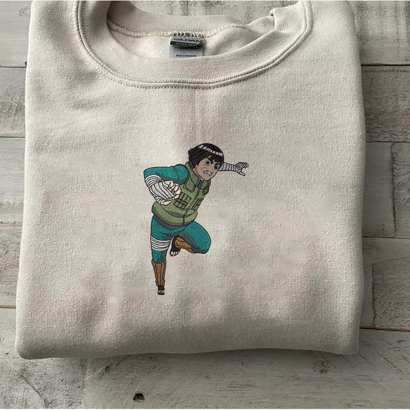 Rock Lee Embroidered Crewneck, Naruto Shippuden Embroidered Sweatshirt, Inspired Embroidered Manga Anime Hood.jpg
