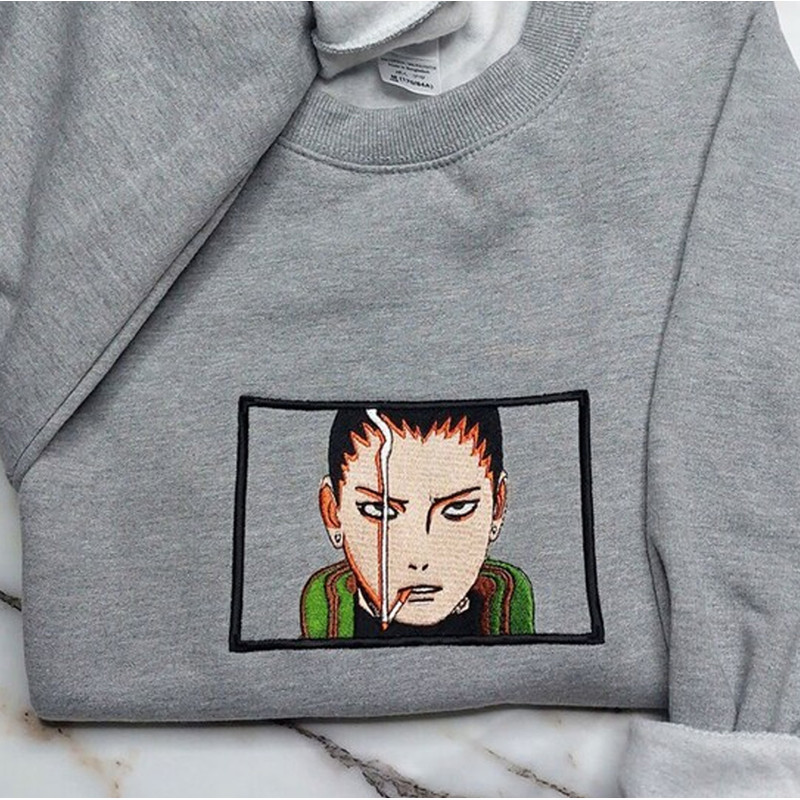 Shikamaru Embroidered Crewneck, Naruto Embroidered Sweatshirt, Inspired Embroidered Manga Anime Hoodie 2.jpg