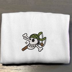 usopp embroidered crewneck, one piece embroidered sweatshirt, inspired embroidered manga anime hoodie
