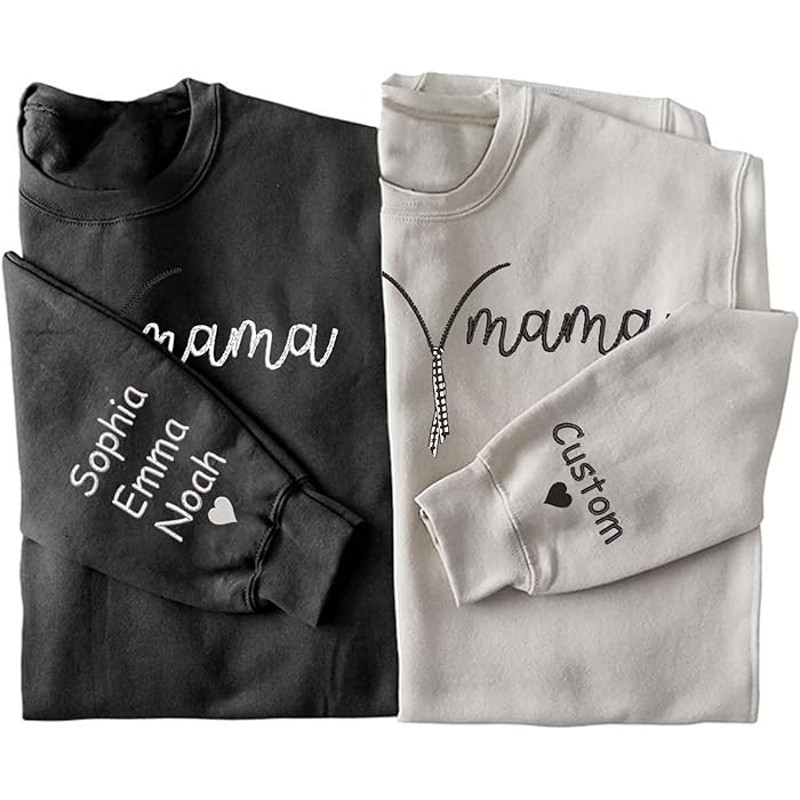 Custom Embroidered Hoodie, Mama Gift, Mama Crewneck Sweatshirt, New Mom Gifts, Mom Life Sweatshirt, Embroidered Mama Sweatshirt.jpg