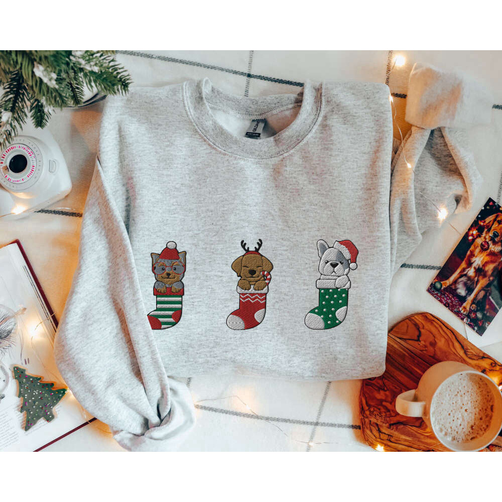 Dog Christmas Sweatshirt Embroidered Cozy Christmas Sweatshirt For Dog Lover.jpg