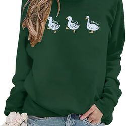 duck sweatshirt women silly goose sweatshirts duck duck goose shirt funny goose embroidered pullover