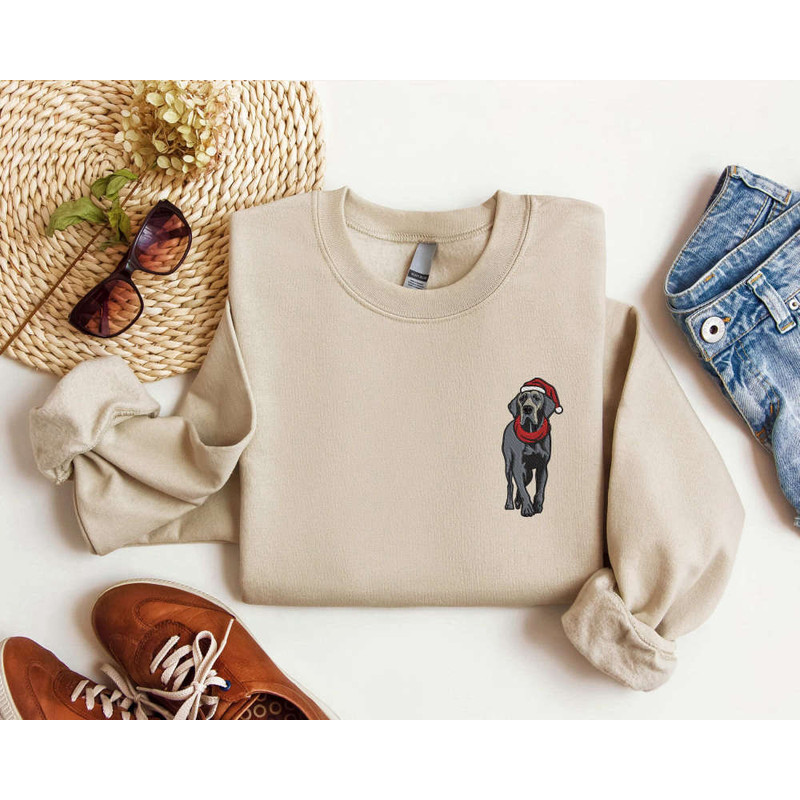 Embroidered Christmas Black Labrador Retriever Sweatshirt, Gift For Dog Lover.jpg