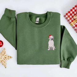 embroidered christmas dog sweatshirt embroidered pitbull dog christmas sweater for christmas