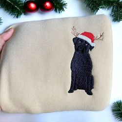 embroidered christmas dog sweatshirt, black lab labrador sweater for christmas