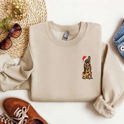 embroidered german shepherd dog christmas sweatshirt, gift for christmas