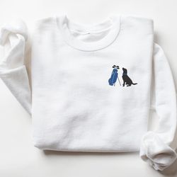 embroidered sweatshirt, black labrador with golf bag gift for dog lover