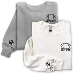 embroidered sweatshirt, dog mama sweatshirt women, personalized gift for dog lover, dog dad sweatshirts
