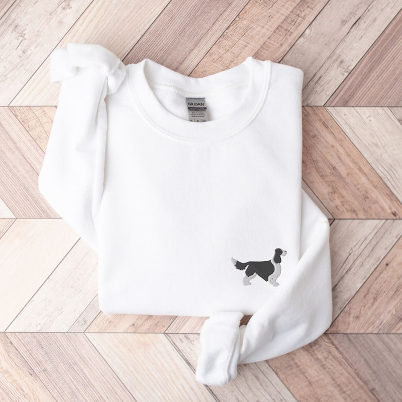 English Springer Spaniel Embroidered Sweatshirt, Spaniel Crewneck, Cute Springer Spaniel Sweater, Spaniel Mom Gift, Spaniels, Spaniel Shirt.jpg
