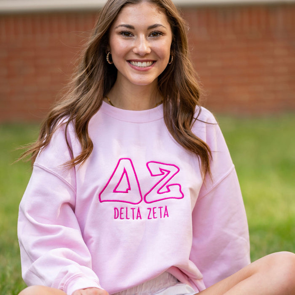 Funky Greek Embroidered Crew Neck Sweatshirt.jpg