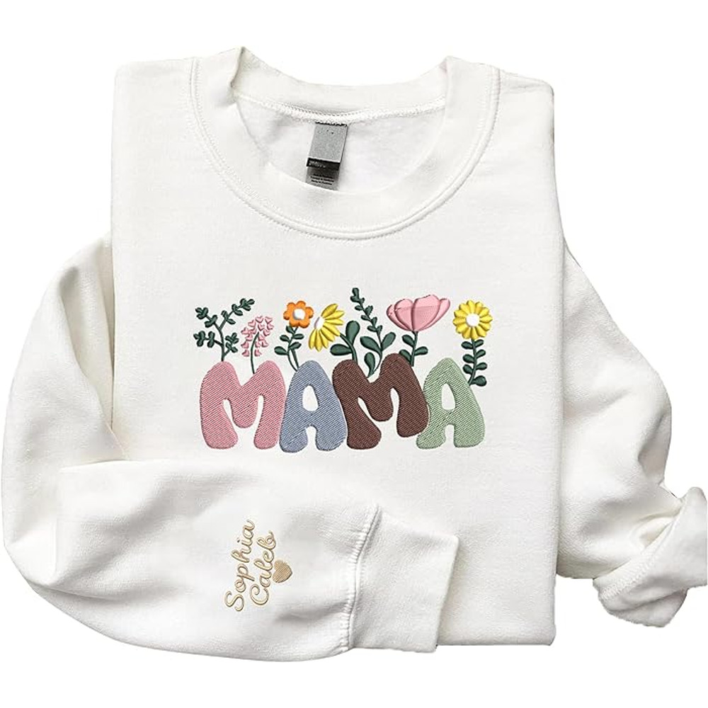 Givesmiles Custom Embroidered Mama Flower Colorful Cute Sweatshirt And Hoodie, Embroidered Sweatshirt For Mom.jpg