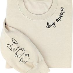 godlover custom dog ears embroidered sweatshirt, dog mom hoodie, dog shirt, gifts for dog lovers, dog moms