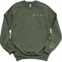 godlover custom embroidered mama sweatshirts for women, mama gift, mama gift, mama est 2023 sweatshirt