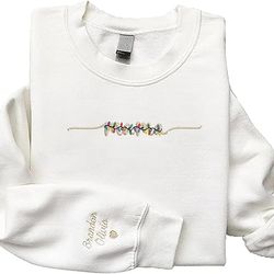 godlover personalized embroidered mama with christmas light sweatshirt