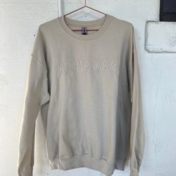 groovy wavy embroidered crew neck sweatshirt 1