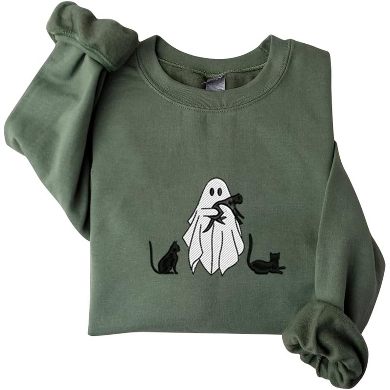 Halloween Spooky Season Embroidered Sweatshirt,Cute Spooky Coffee Sweatshirt,Women Ghost Sweatshirt,Fall Sweatshirt.jpg