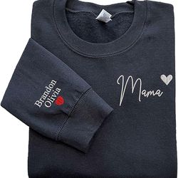 mama embroidered sweatshirt with kids names personalized mama embroidered hoodie momma sweater mama
