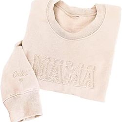mama sweatshirt embroidered kids name, personalized mom embroidered sweatshirt for mama, gifts for mom