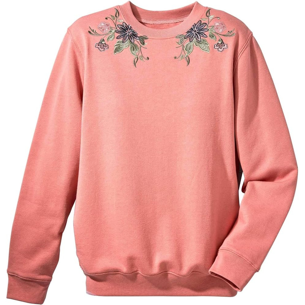 National Women's Floral Embroidered Fleece Sweatshirt - Warm & Cozy Long Sleeve Shirt.jpg