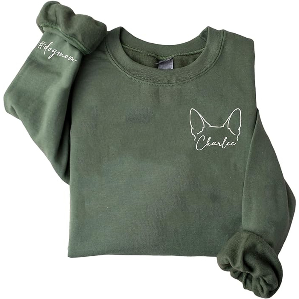 Personalized Embroidered Dog Mom Sweatshirt, Custom Dog Ears With Name And Text On Sleeve, Dog Mom Sweatshirt For Women, Dog Lover Gifts.jpg