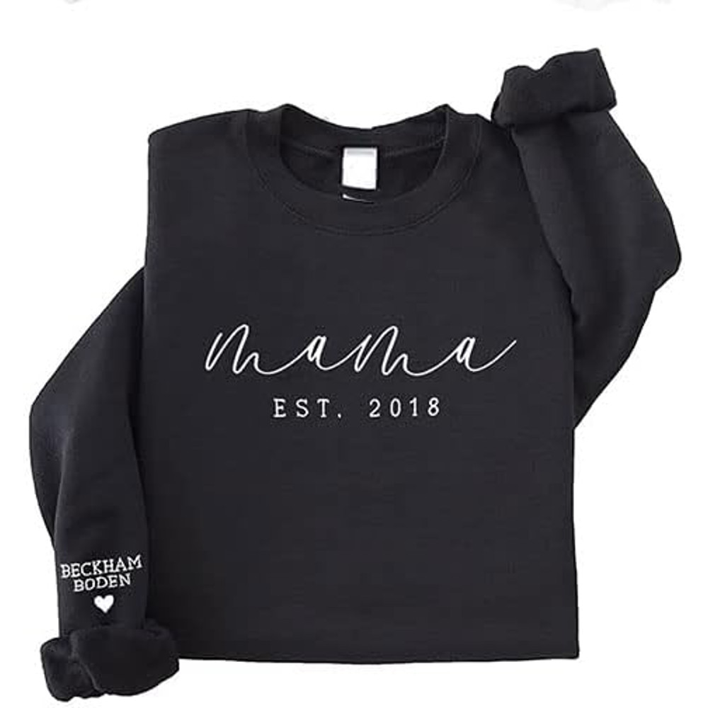 Personalized Embroidered Mama Est Sweatshirt, Mama Sweatshirt, Mama Crewneck, Birthday, Mother's Day Shirt.jpg