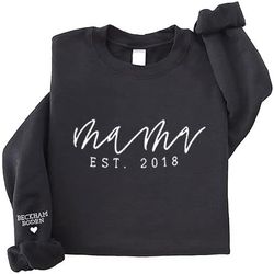 personalized embroidered mama sweatshirt, mama sweatshirt, birthday, mother's day shirt, gifts for mom