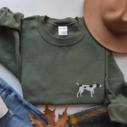 pointer sweatshirt embroidered, german shorthaired pointer crewneck, gsp mom pullover
