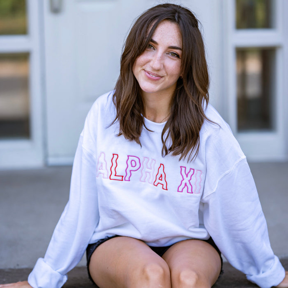 Red & Pink Groovy Wavy Embroidered Crewneck Sweatshirt.jpg