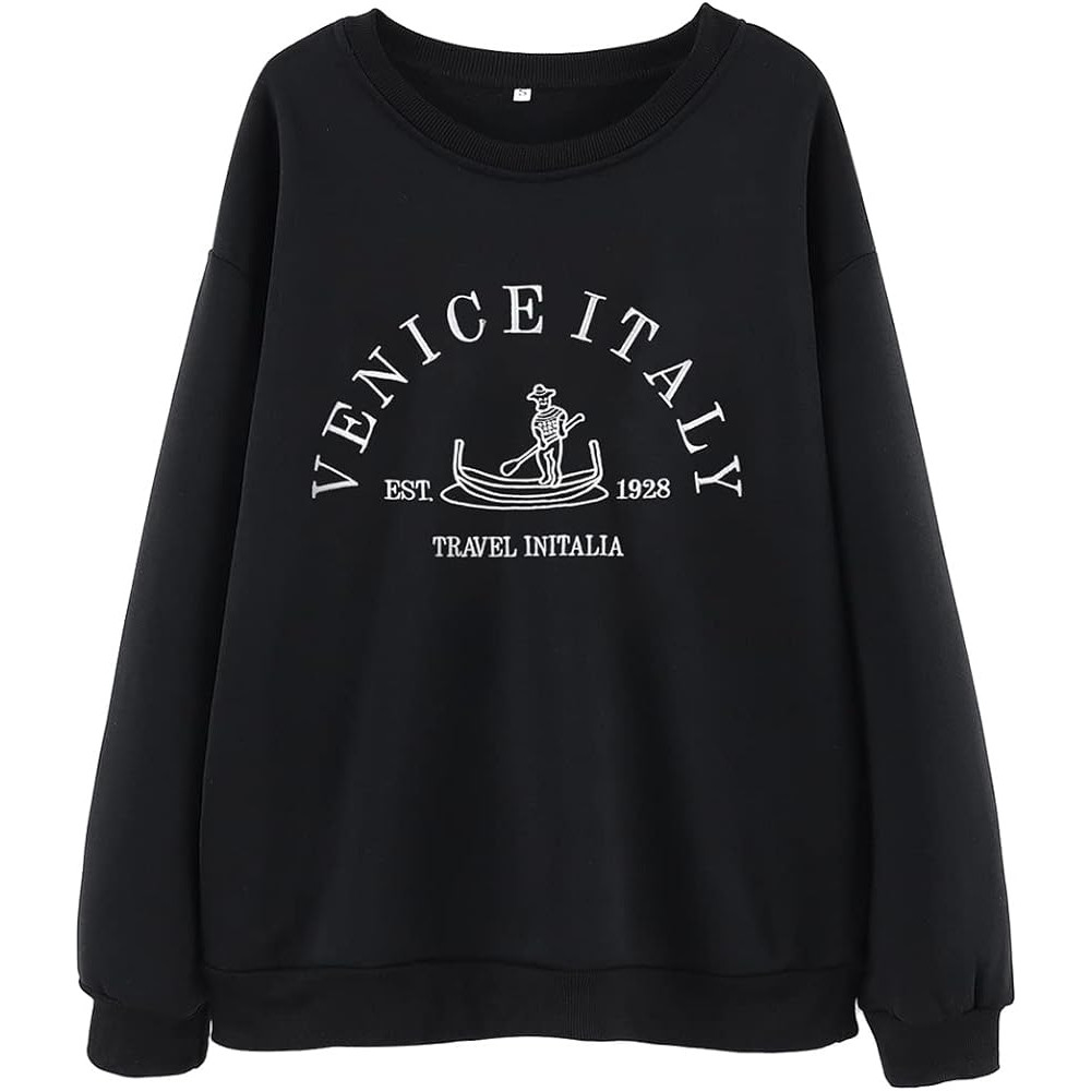 Ritatte Women's Casual Crewneck Sweatshirts Venice Italy Letter Graphic Embroidered Long Sleeve Oversized Pullover Tops.jpg