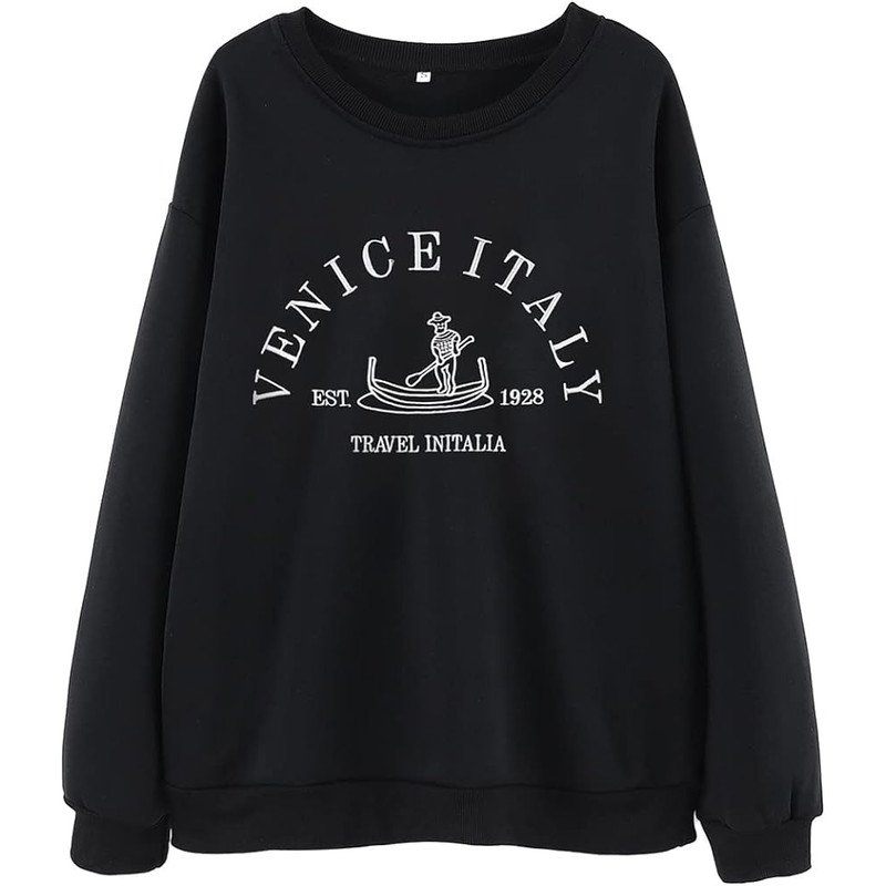 Ritatte Women's Casual Crewneck Sweatshirts Venice Italy Letter Graphic Embroidered Long Sleeve Oversized Pullover Tops.jpg