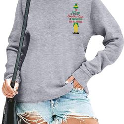 women spread christmas cheer sweatshirt christmas elf pullover elf hat shirt crewneck embroidered