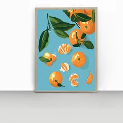 Orange Wall Art | Clementine Wall Art | Orange Art Print | Orange Fruit Market Print | Kitchen Wall Art