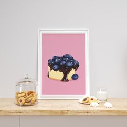 Cheesecake Print | Cake Dessert Wall Art | Posters With Food | Food Wall Art | Kitchen Decor | Food Digital Print