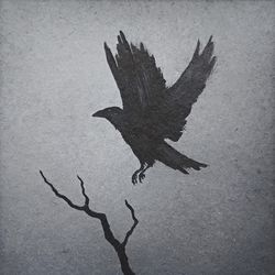 black crow oil painting