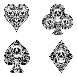 skull card svg, dead deck of cards clipart, skull vector, skeleton poker card, spade skull svg, skull svg bundle