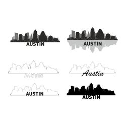 Austin Skyline SVG, Texas Silhouette, Texas Png, Austin Texas Vector, Austin SVG, Austin PNG, USA SKYLINE City