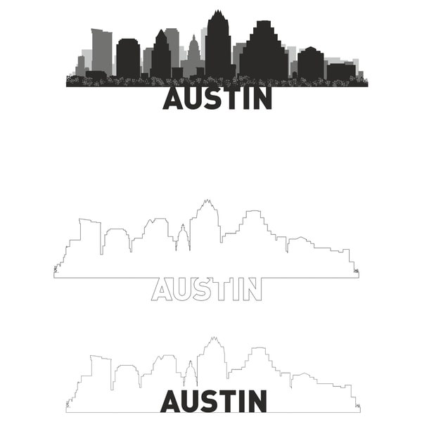 Austin Skyline SVG, Texas Silhouette, Texas Png, Austin Texa - Inspire ...